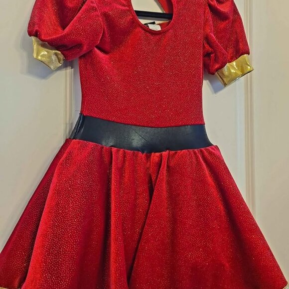 Large child a wish comes true red velvet ballet dance costume skating dress - Picture 3 of 4